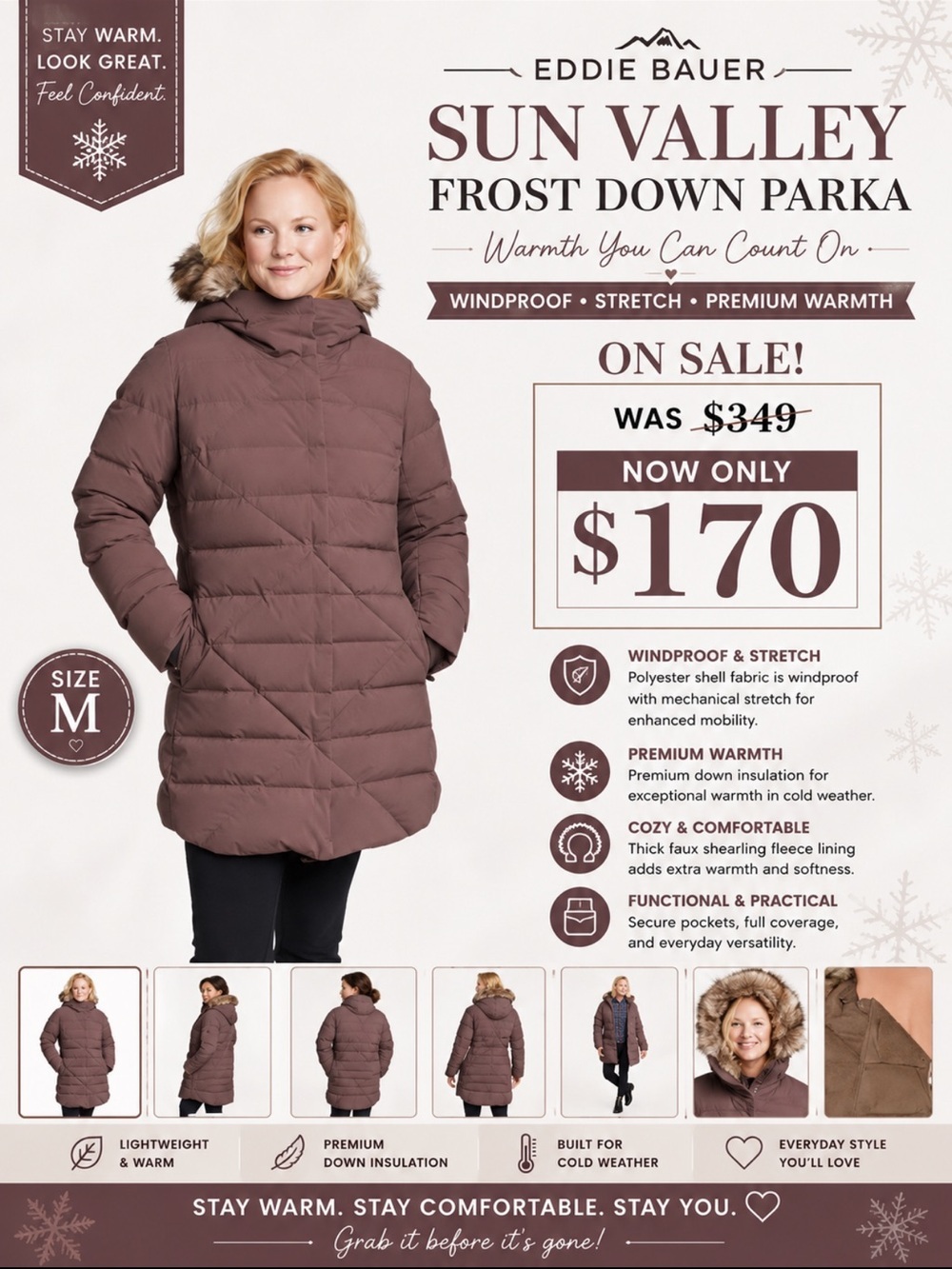 Eddie Bauer Women's Sun Valley Frost Down Parka